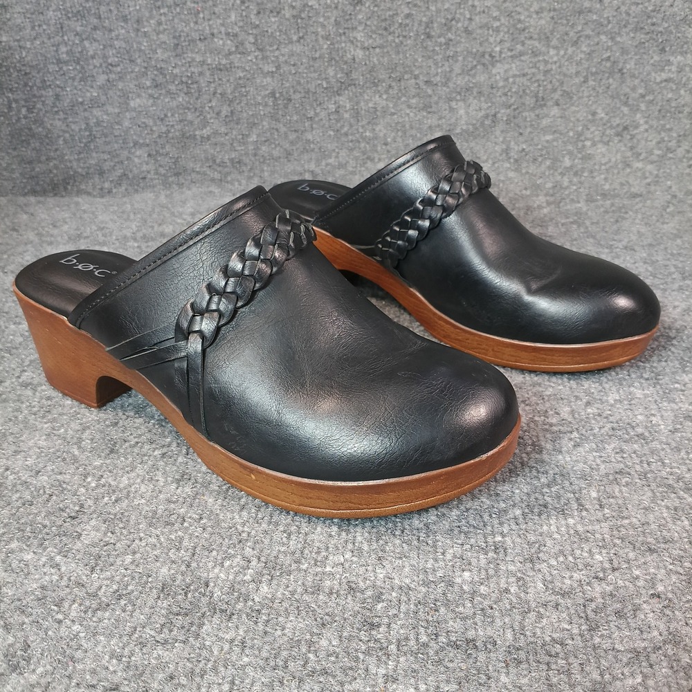 b.o.c. Journi Comfort Clog Mules Womens 11M Black‎ Faux Leather BC0015209